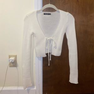 Nasty Gal white cropped cardigan